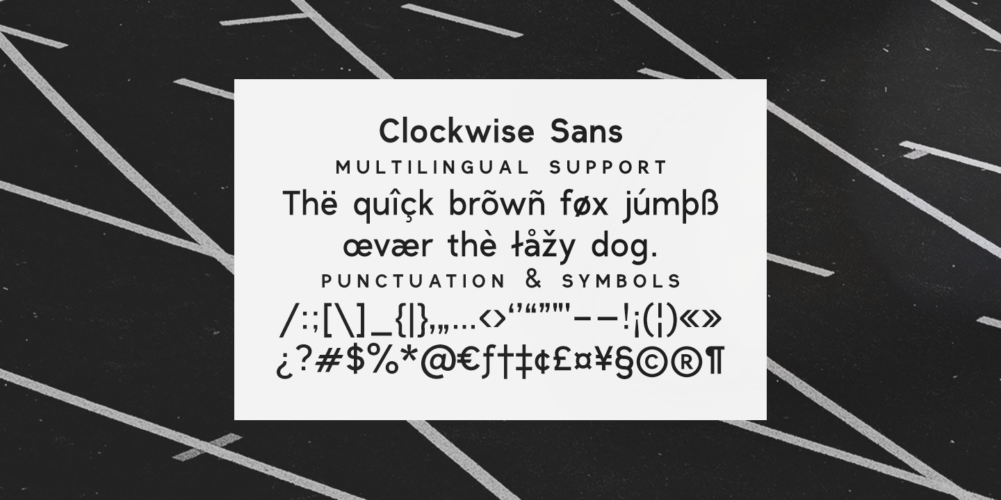 Beispiel einer Clockwise Bold-Schriftart